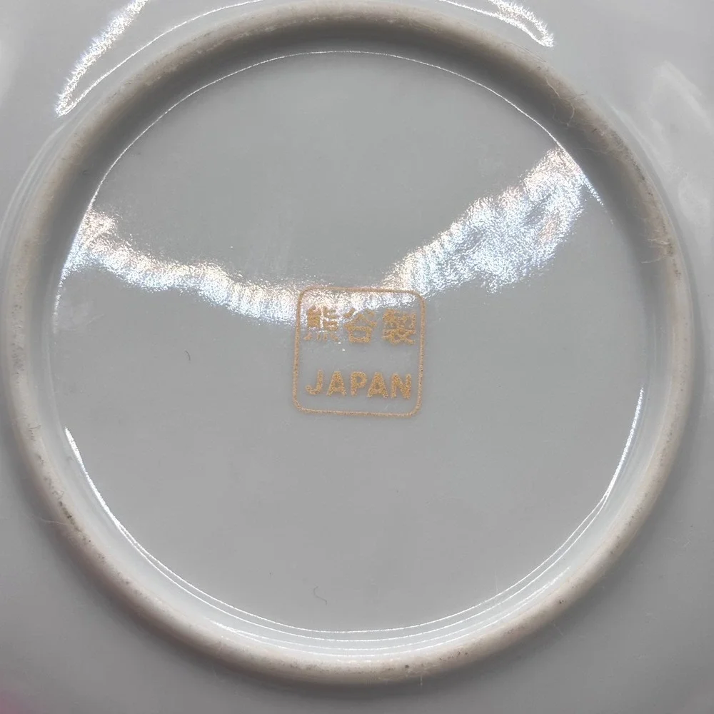 Set of 6 Tea Cup and Saucer Lithopane Japan Bone China Gold Trim Vintage